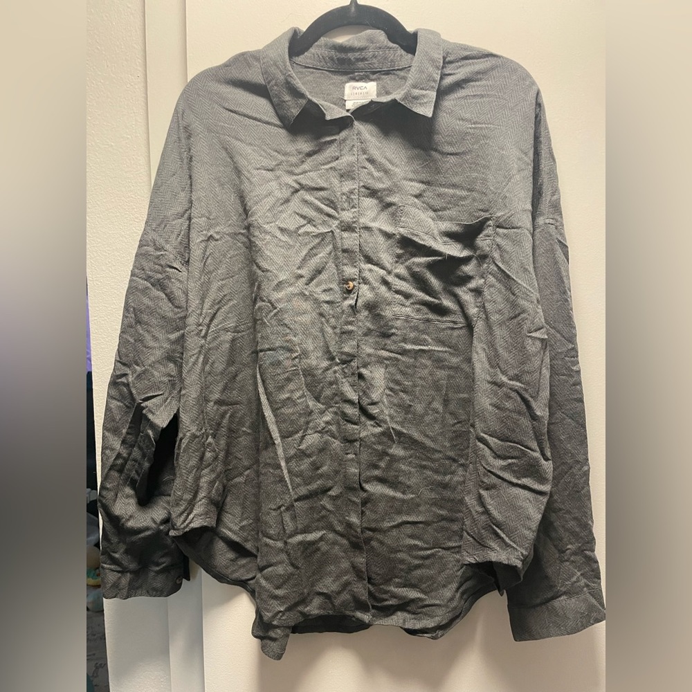 Grey oversized women’s button down